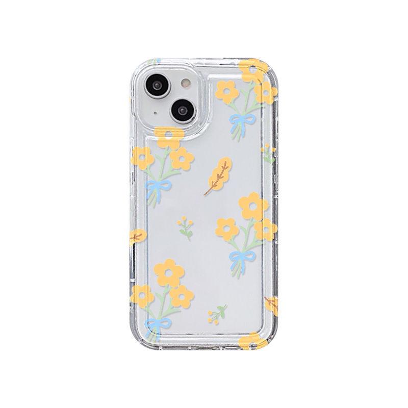 Small Yellow Flower Is Suitable for iPhone17promax Mobile Phone Case Apple 14 Large Hole 16/13 New 15 Anti-drop.