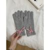 Korean Cute Knitted Wool with Five Finger Gloves for Women In Winter  Warm Touch Screen and Split Finger Cycling Trend