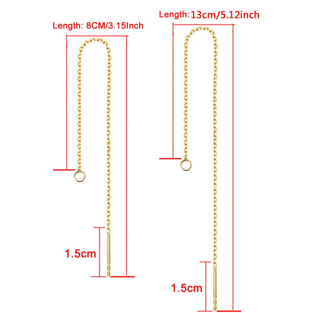 10PCS/lot Stainless Steel Threader Chain Earrings Findings For Jewelry DIY Making Drop Earrings Tassel Chain Accessories