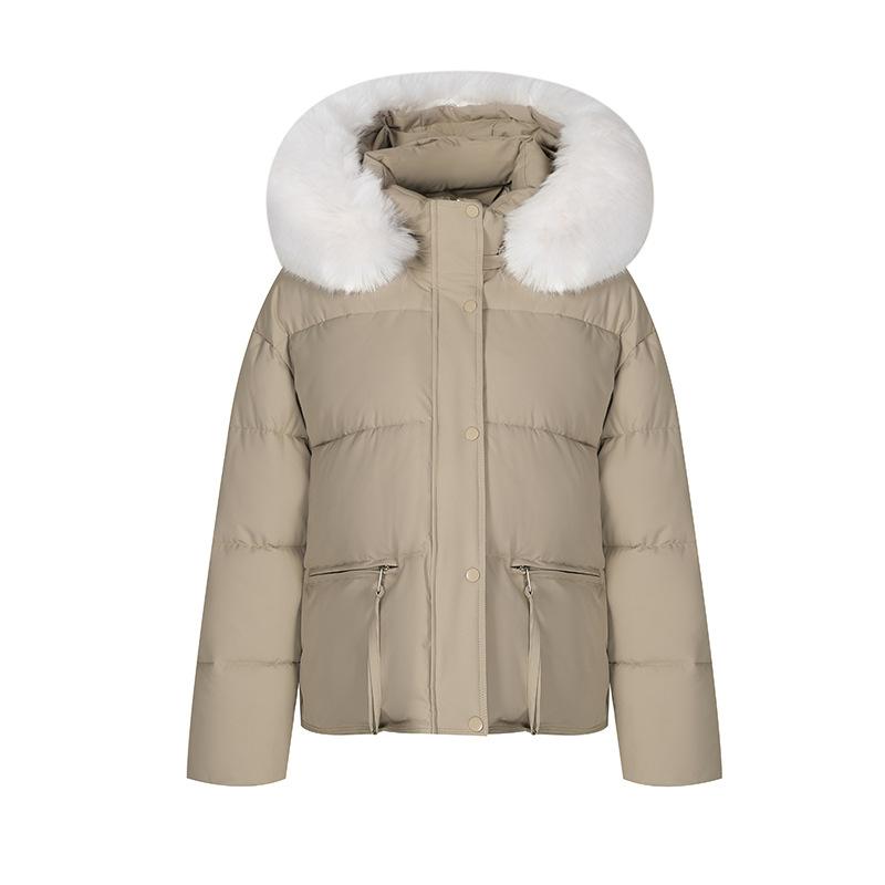 2025 Women's Winter New Korean Edition Hooded Down Padded Jacket Large Fur Collar Loose Slimming Bread Jacket Warm Jacket