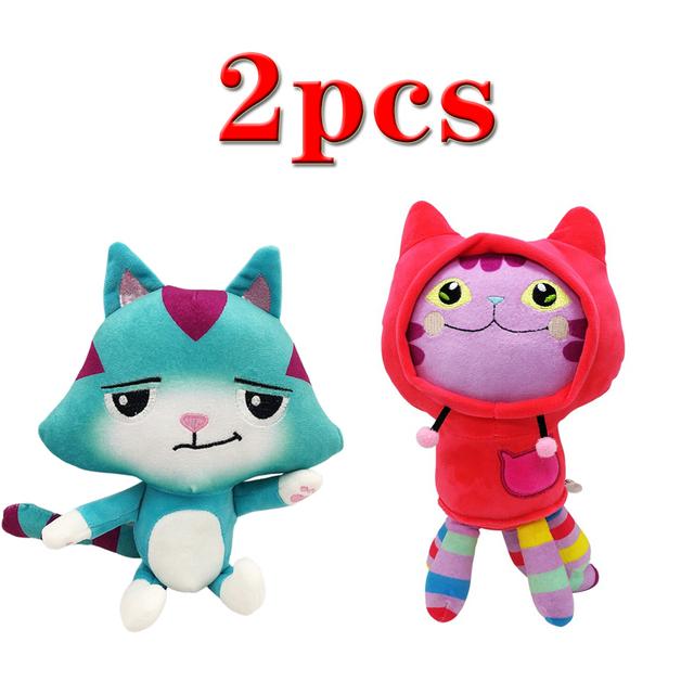 25cm 7-teiliges Gabby's Puppenhaus Plüschtier Zeichentrick-Stofftier Meerjungfrauenkatze Meerjungfrauen-Plüschpuppe Weihnachtsgeschenk für Kinder