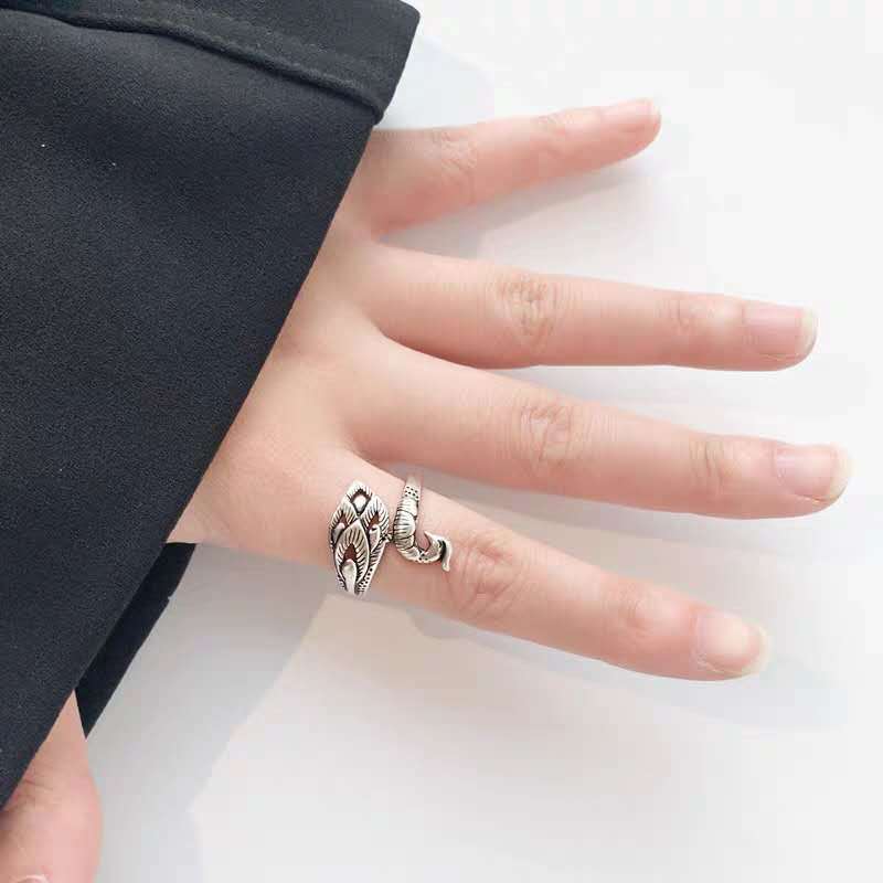 Simple Retro Three-dimensional Peacock Ring Female Ring