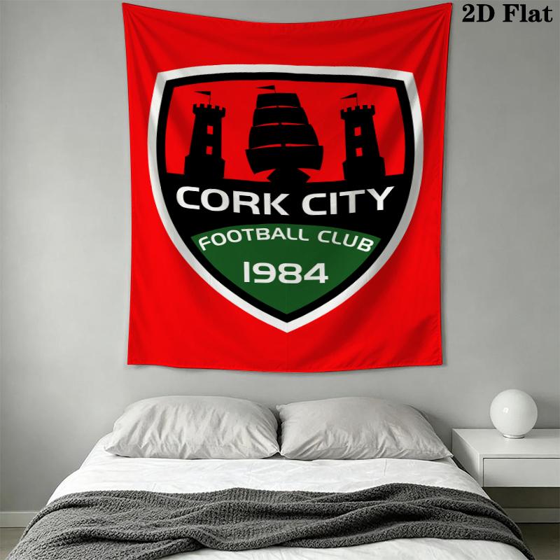 cork city FC Wall Tapestry Aesthetic Wall Hanging Printed Fabric Blanket Decorative Tapestries for Bedroom Living Room Home Decor