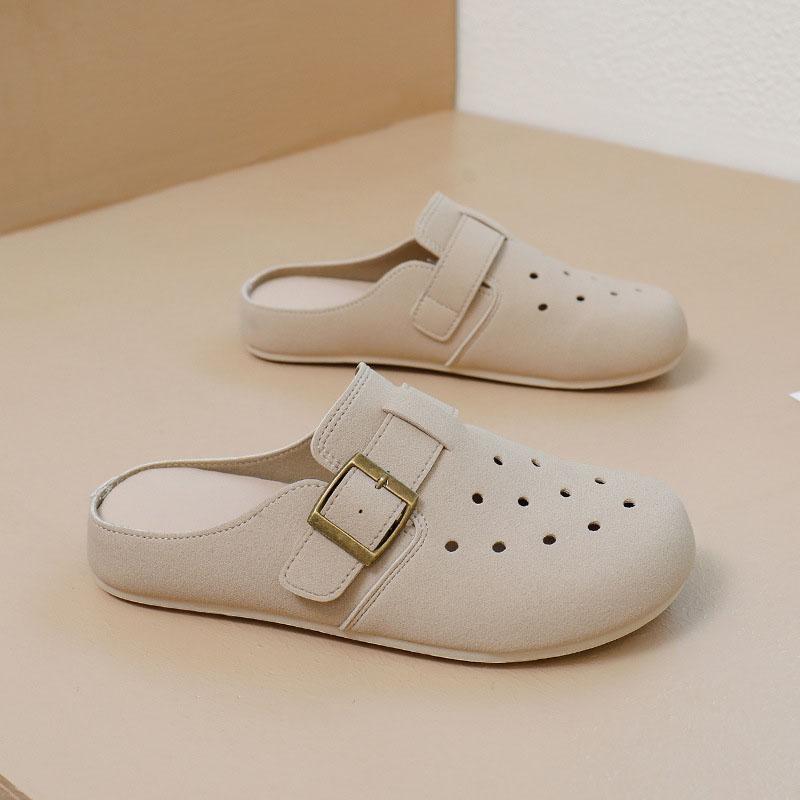 2025 Summer New One Foot Sandals for Women Wearing Ins Trendy Thick Bottom Cool Trailer Casual Half Top Shoes for Women K3902