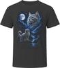 LaPerm Cat Howling At the Moon Vintage Wolf Moon Parody Gift T Shirt