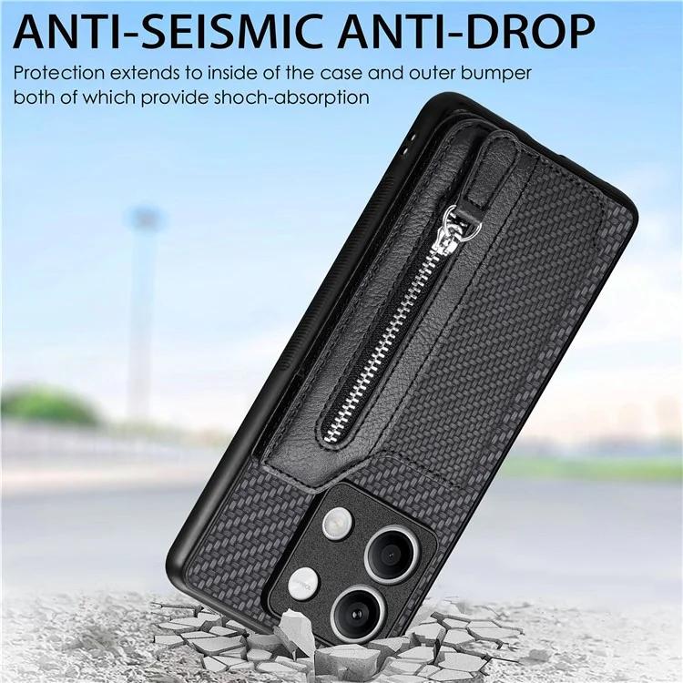 C1-04 For Xiaomi Redmi Note 13 4G Wallet Case PU+PC+TPU Phone Cover with Kickstand