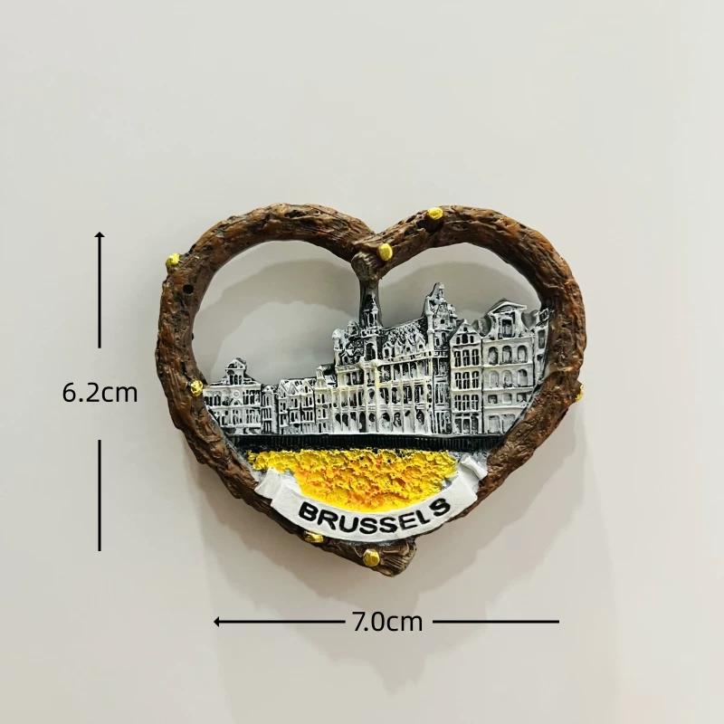 Belgium Brussels Antwerp Resin Fridge Magnet Stickers Travel Souvenir Gift Landscape Refrigerator Magnet Home Kitchen Decor