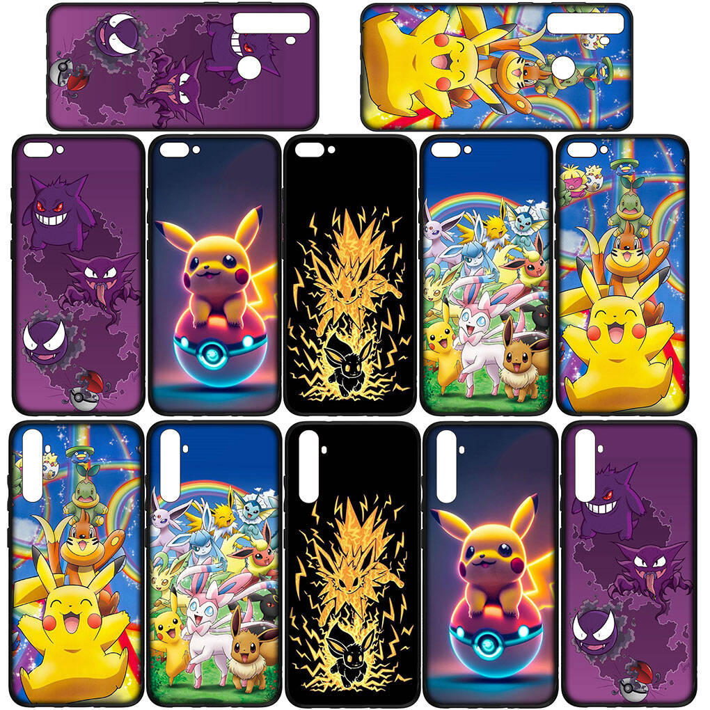 Pouzdro na telefon pro Samsung Galaxy S25 S23 S22 S24 Ultra FE Plus A05 A06 A15 A16 A36 A37 A35 A54 A55 A56 A57 A25 A53 A17 Kreslený Pokemon GO Pikachu Kryt