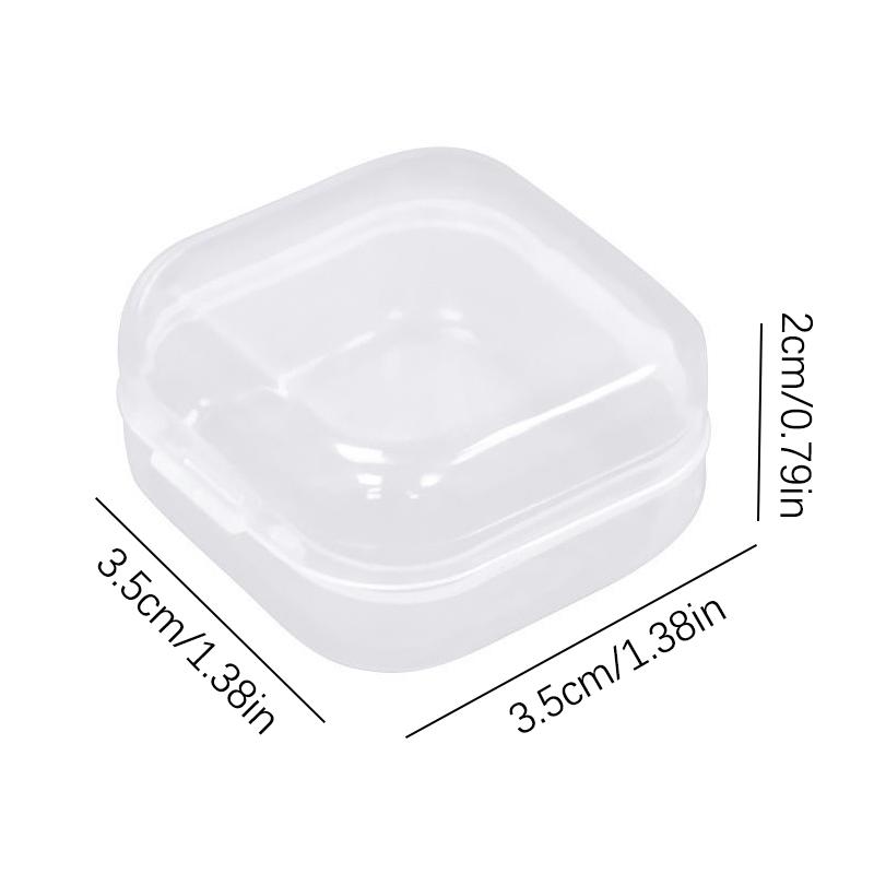 10Pcs Mini Storage Box Transparent Square Plastic Case Earring Ring Jewelry Packaging Portable Grocery Storager