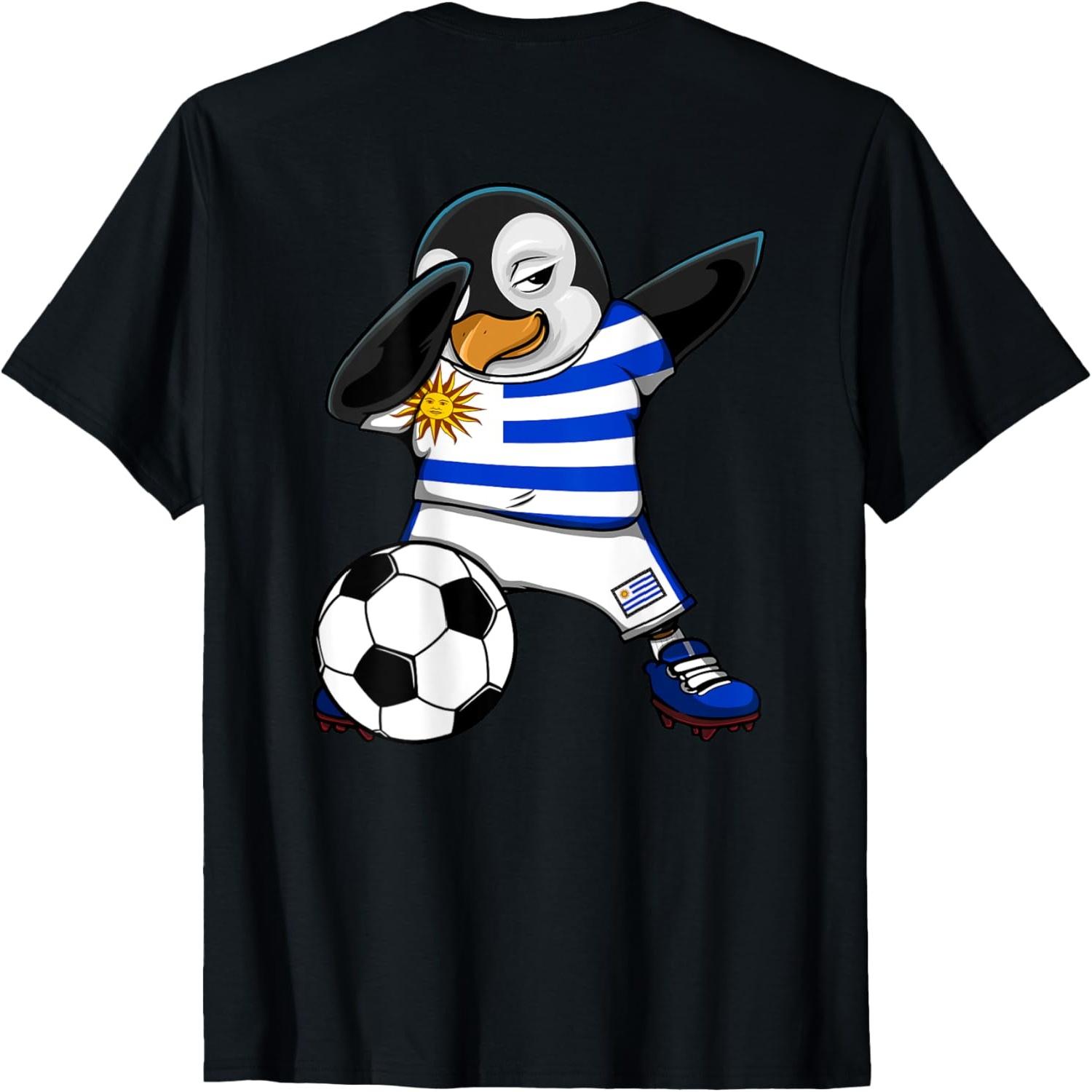 Dabbing Penguin Uruguay Soccer Fans Jersey Football Lovers T-Shirt S разноцветный