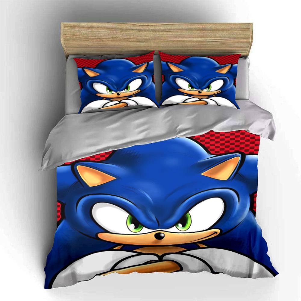 Blue hedgehog face design. Bedding sets Duvet cover sets Duvet covers Pillowcases(1 * Duvet Cover 2 * Pillowcases without duvet insert)