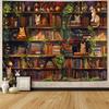 Botanical Bookcase Tapestry with Plant Cat by Accnicc