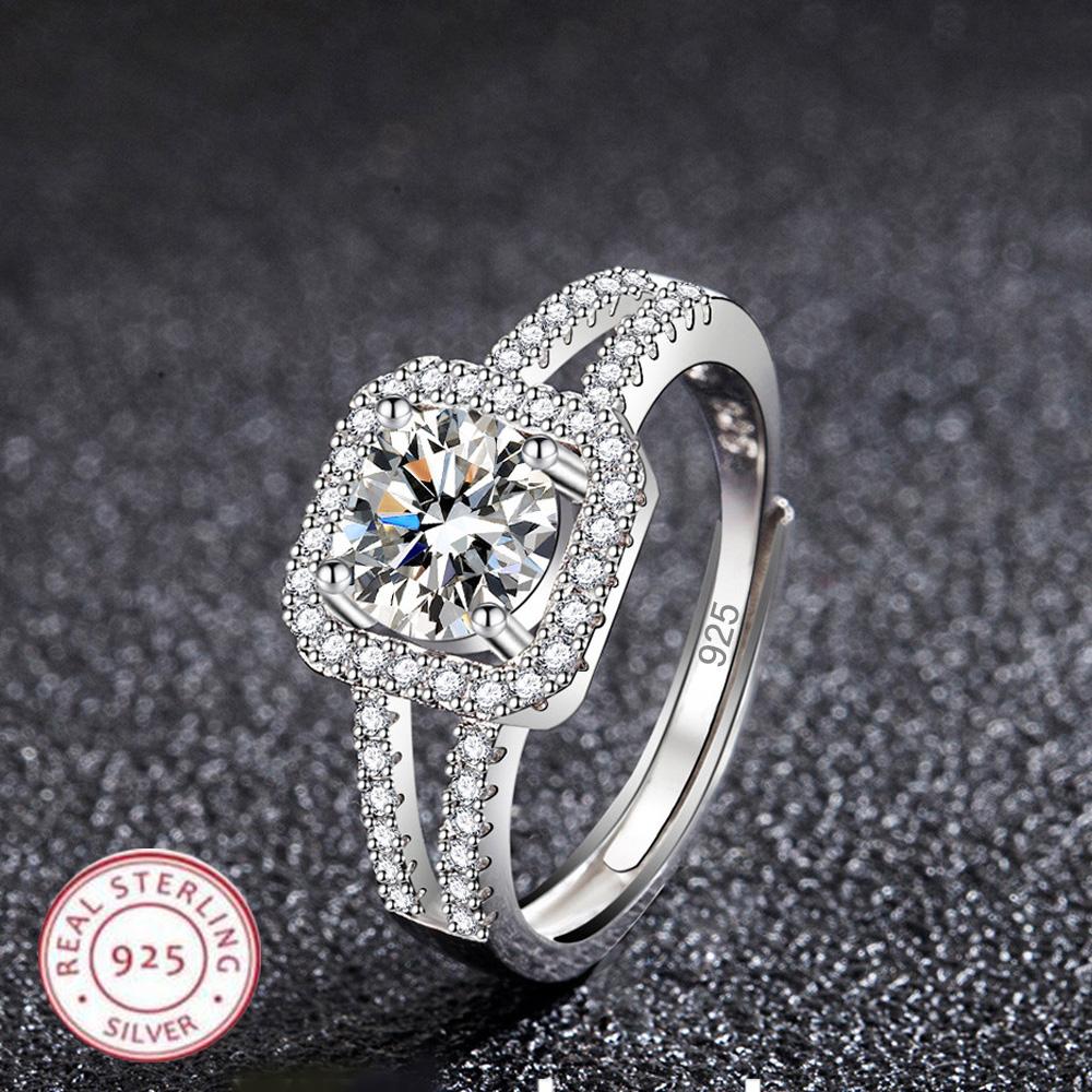 New Sterling Silver Ring High Quality Perfect Gem Zircon for Women Wedding Fine Jewelry Accessories Party Gifts