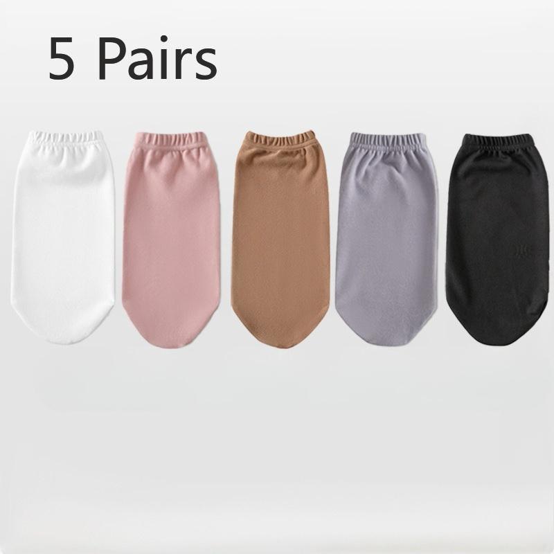 

5 Pairs of Female Spring and Autumn Exquisite Air Conditioning Sleep Not Feet Wear Resistant Home Month Socks 5 Pairs