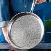 304 Stainless Steel Frying Pan Non-Stick Uncoated Omelette Frying Steak Household Hammered Pan Kitchen Cookware