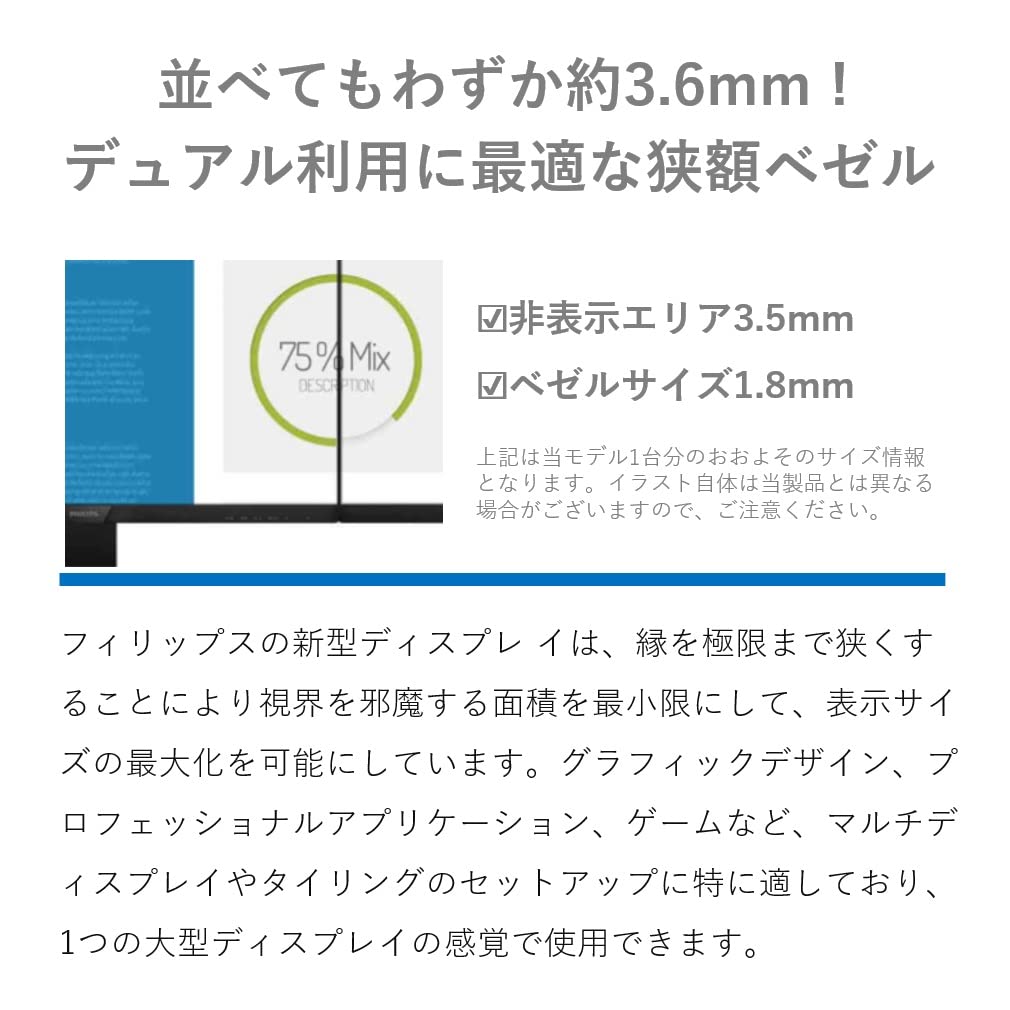 PHILIPS Monitor IPS 241E1D/11 (23.8-inch, Technology, FHD, 5-Year Warranty, HDMI, D-Sub, DVI-D, Frameless)