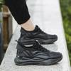 Męskie Buty Letnie Oddychające Casualowe Czarne na Platformie Podwyższające Sportowe Buty Taty Męskie Modne Lekkie Buty z Siateczki Flyknit