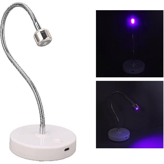 UV LED Nail Lamp, 3W USB Gel Curing Light with 360 Rotatable Gooseneck, 60S Timer for Salon and Home Use (LAJS5d4)