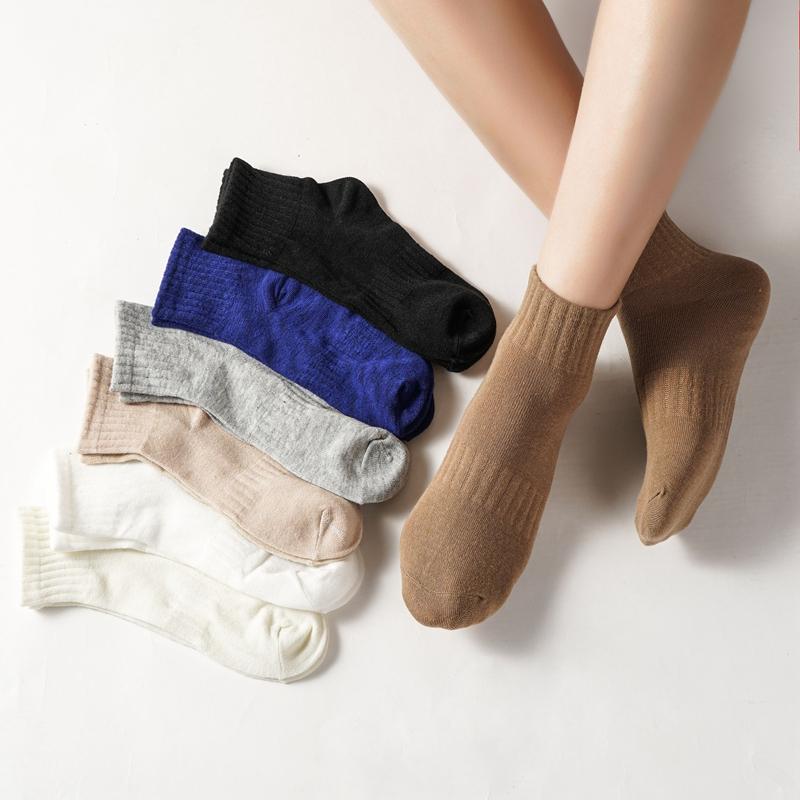 1/3 Pairs Woman Socks Solid Color Female Breathable Cotton Lady Ankle Socks Casual Fashion Students Girls Short Socks