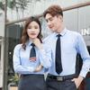 Spring and Autumn Business Dress Shirt Non-ironing Men's and Women's Long Sleeve Professional Shirt Work Clothing Slim Cardigan Middle Age