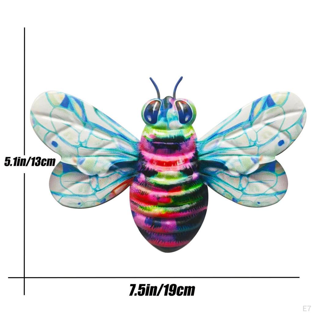 Bee Iron Wall Decor Art Ornament Yard Sculpture Artwork Metal Small Home