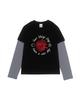 CARGOBROS FOR WOMAN Sunshine Day Layered Long Sleeve T-Shirt (Black/White)