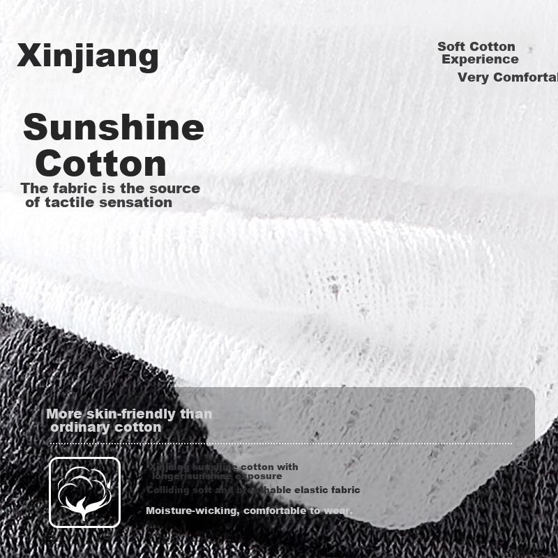 MIIOW 5 Pairs of Men's Socks, Summer Pure Cotton 100% Thin Jacquard Mesh Boat Socks, Breathable, Odor-Resistant, Invisible Socks