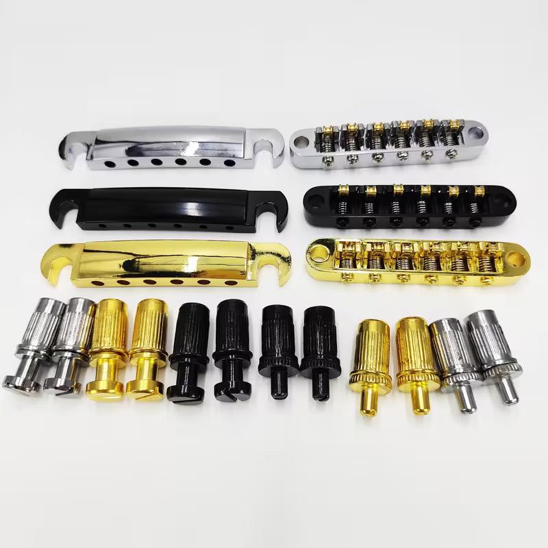 Electric Guitar Roller Bridge & Tailpiece for ES335: Complete Upper & Lower Saddles Set