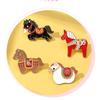 4Pcs Fashion Horse Year Brooch Unique Decoration Compact Design Safety Badge Pin For Coats Bags Hats Scarves
