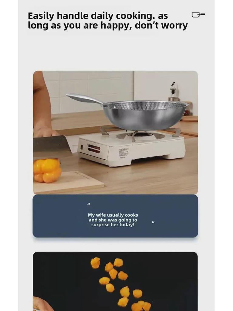 Universelle 316 Edelstahl Antihaft-Bratpfanne für Induktions- und Gasherde