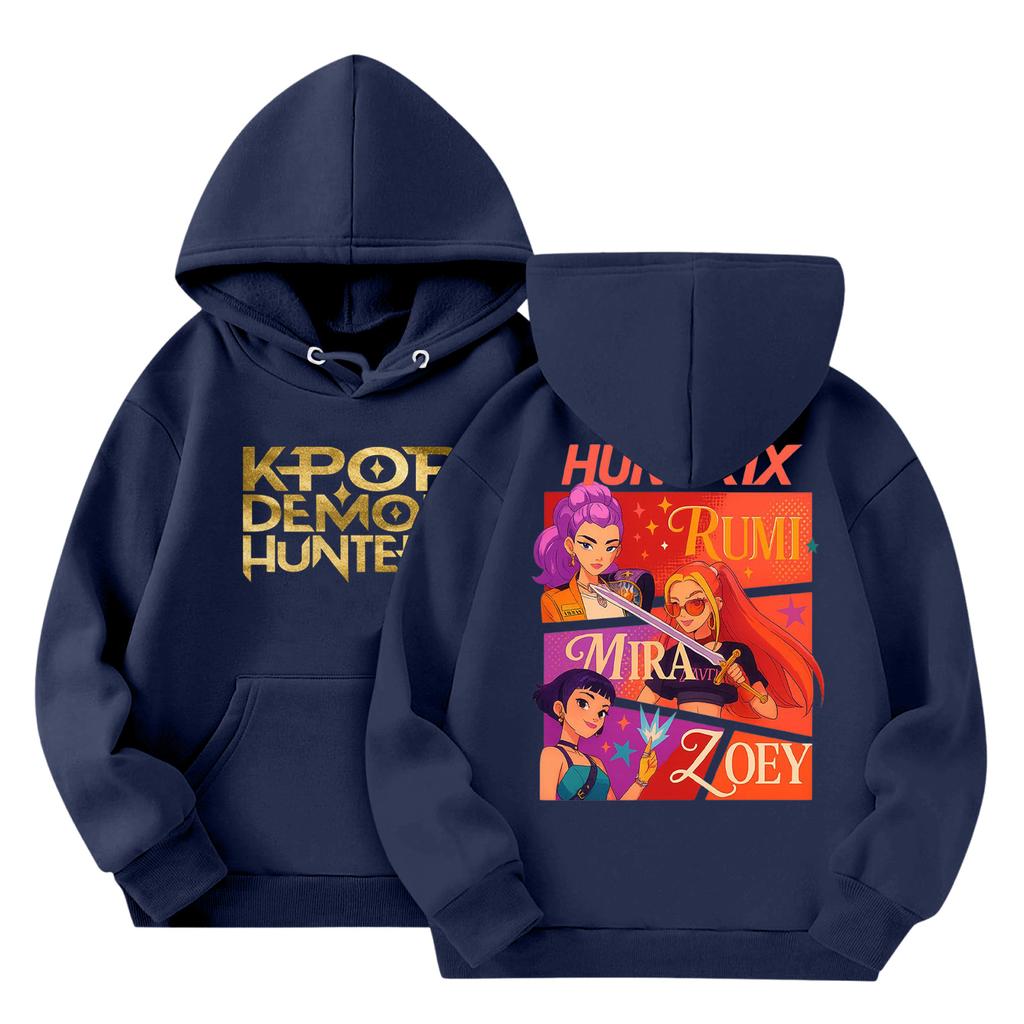 Child Fashion Lightweight Long Sleeve Pullover With Pockets  Print Hoodie