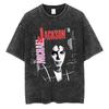 Vasket Vintage King of Pop Michael Jackson Grafisk T-skjorte Menn Avslappet Retro Bomulls T-skjorter Mannlig Gotisk Rock Oversized T-skjorter