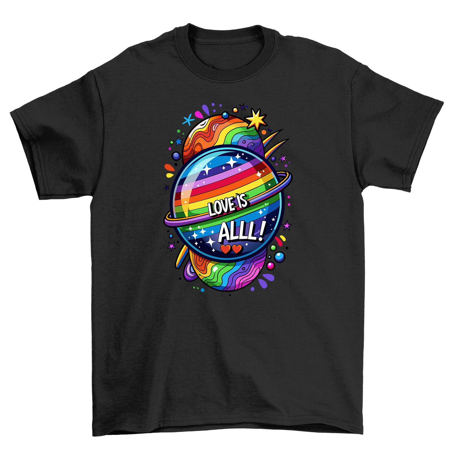 Pride_31 Rainbow Planet T-Shirt Mens Womens Tees Top - Show Your True Colors with Pride! Funny Unisex S