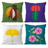 Simple Flower Art Pillow Case Anti-dustmite Pillowcase Invisible Zipper Silky Short Plush Sofa Cushion Cover