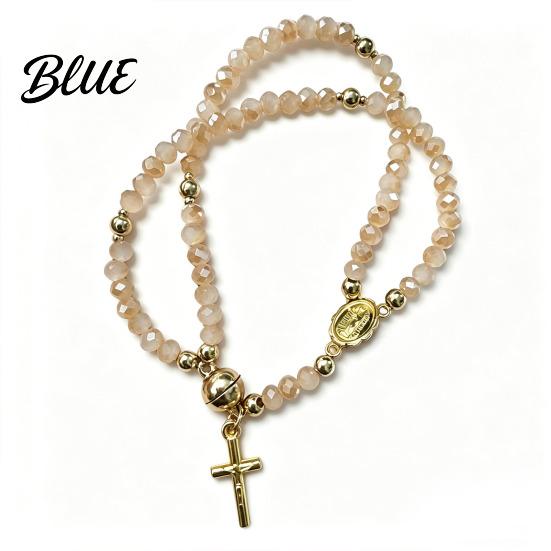 Devotional Bead Bracelet Rosary Magnetic Closure Handmade Christian Prayer Beads