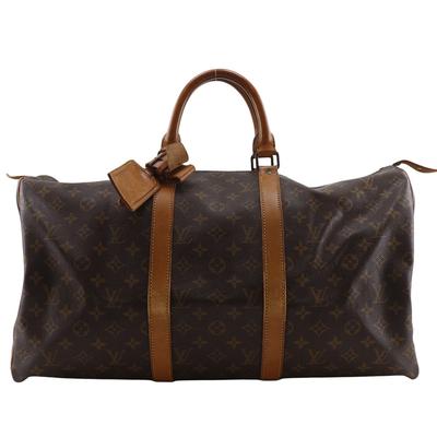 Keepall50 Boston Bag M41426 Vintage Brown Monogram Canvas Unisex Used