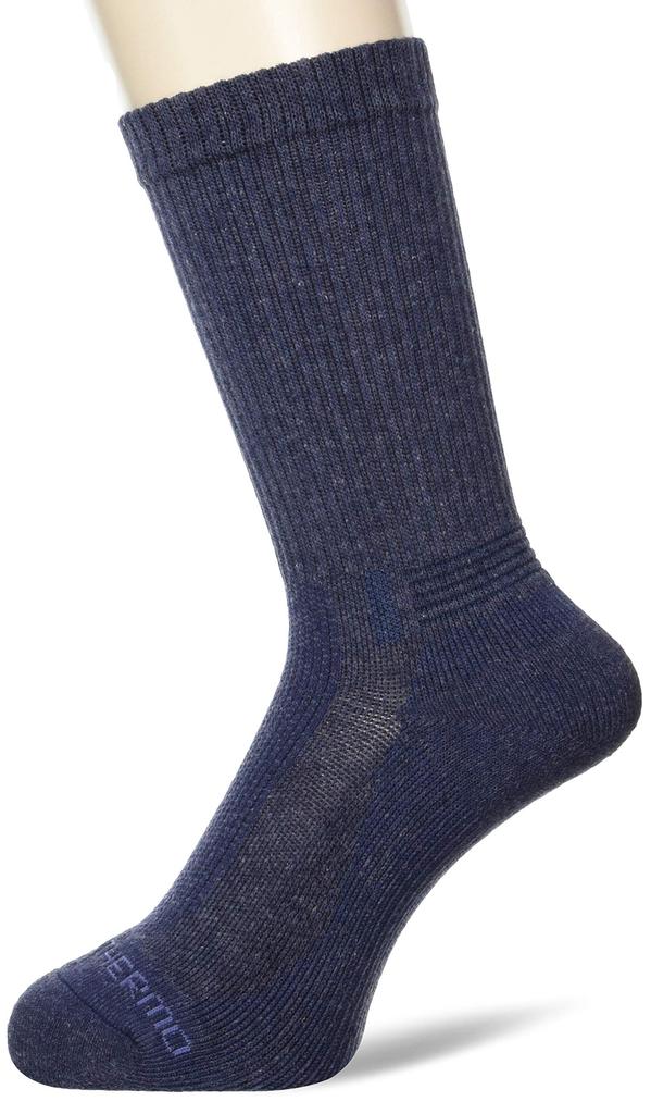 Mizuno Breath Thermo Thin Pile Socks for Outdoor and Go To by Sizes Cm Activities, Moisture-Wicking Heat-Generating, B2JX0710, Women's, Navy,