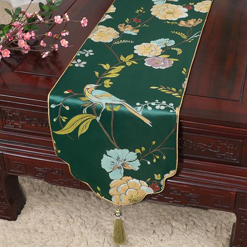 New Chinese Table Flag Modern Minimalist Bed Flag Towel Chinese Style Tea Tablecloth Classic Style Shoe Cabinet Cover Cloth Long Strip Tablecloth