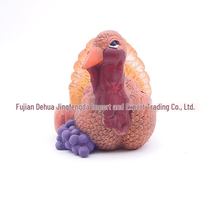 Resin Thanksgiving Pine Cone Turkey Decoration Ornament