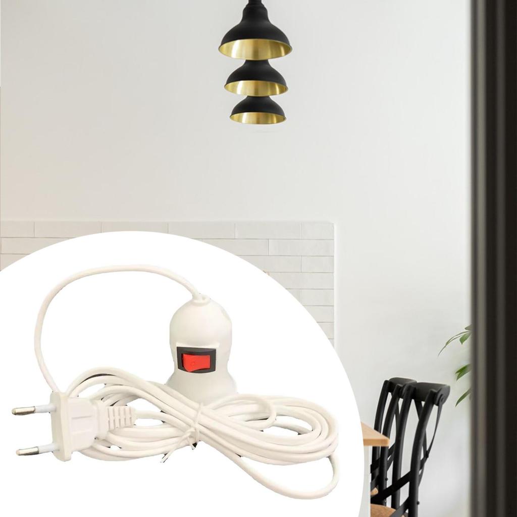 E27 Light Socket with Wire Lamp Base for Desktop Hallway Home Decoration 2m