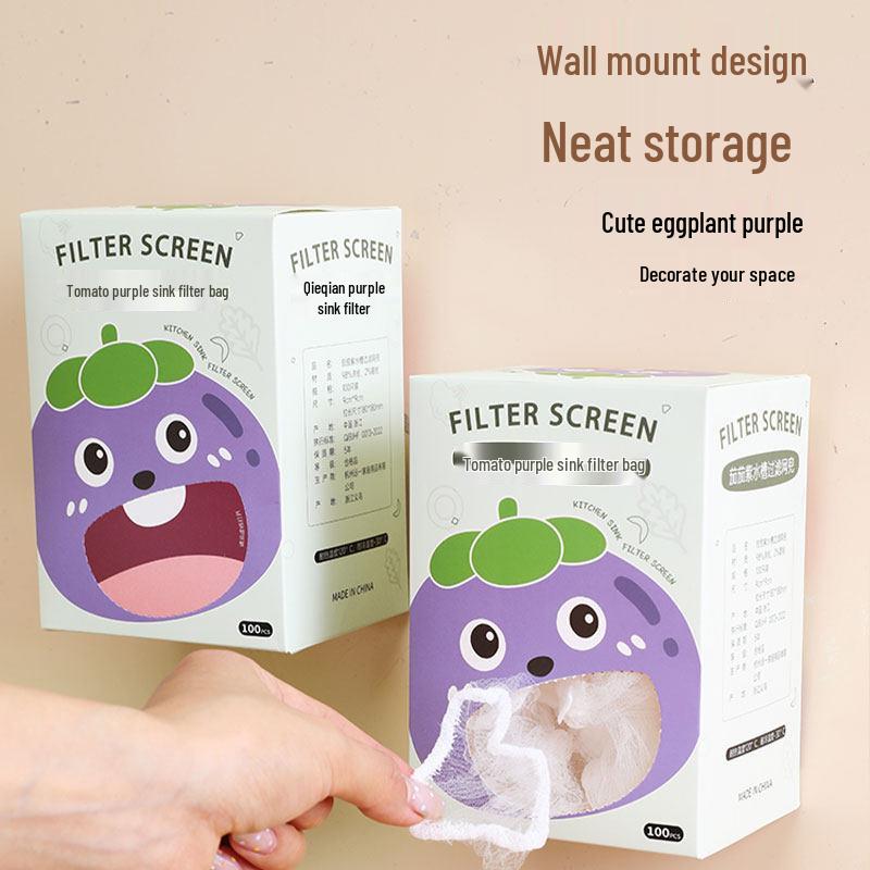 Eggplant Purple Sink Filter Net Bag for Kitchen Drain and Vegetable Washing