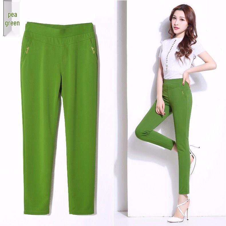 Calças de Verão de Linho com Cintura Elástica para Mulheres - Estilo Casual para Mães de Meia-Idade e Idosas