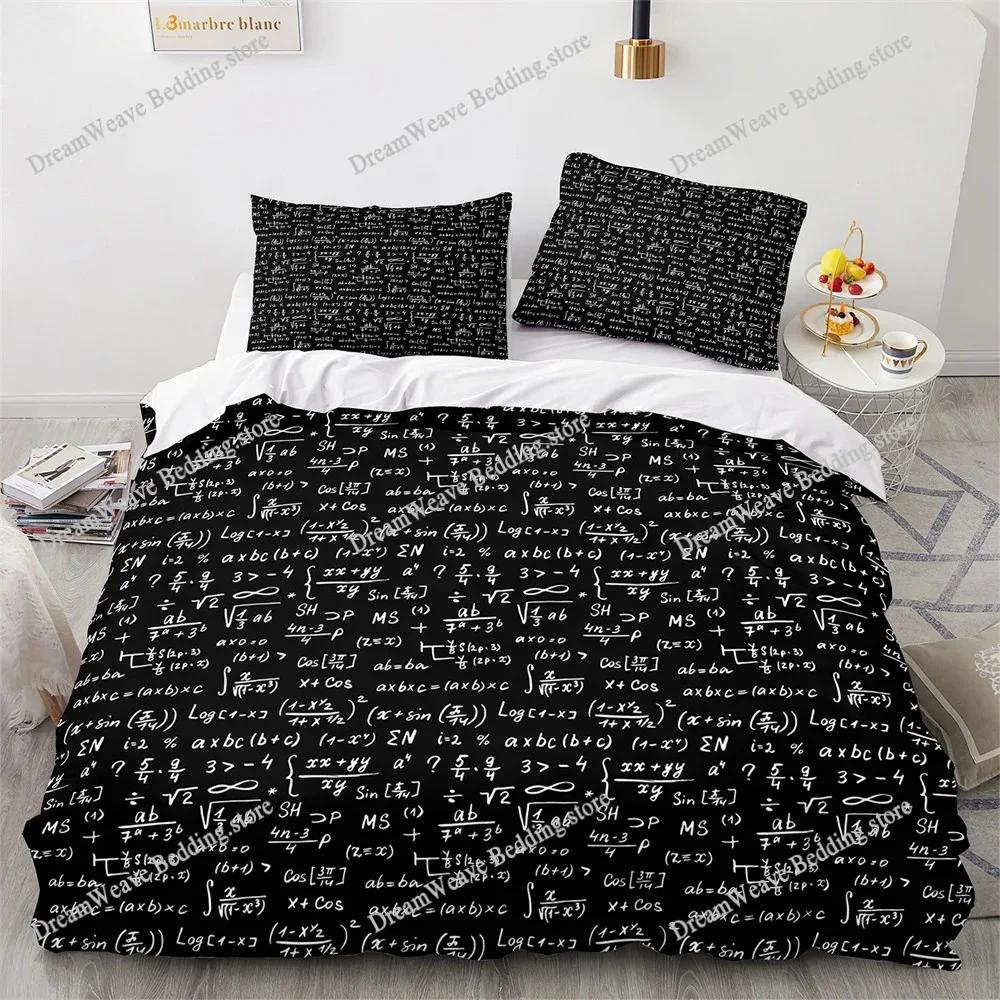 Set Nou de Lenjerie de Pat Imprimat 3D cu Formule Matematice Husa de Plapumă Cartoon Dublu Twin Full Queen King Lenjerie de Pat pentru Adult Copil Husa de Plapumă