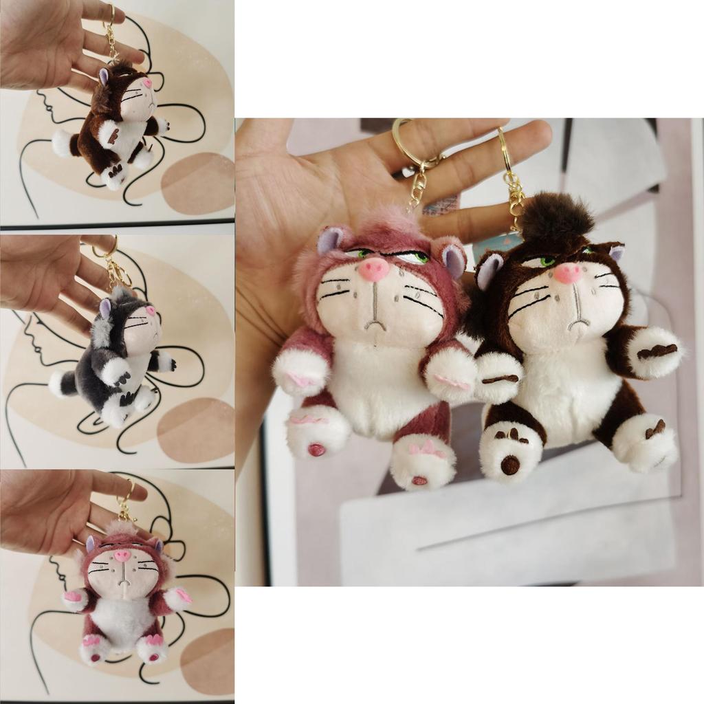 Plush Cat Delightful Toy Keychain 4 Inch Cartoon Stuffed Accessory Animal