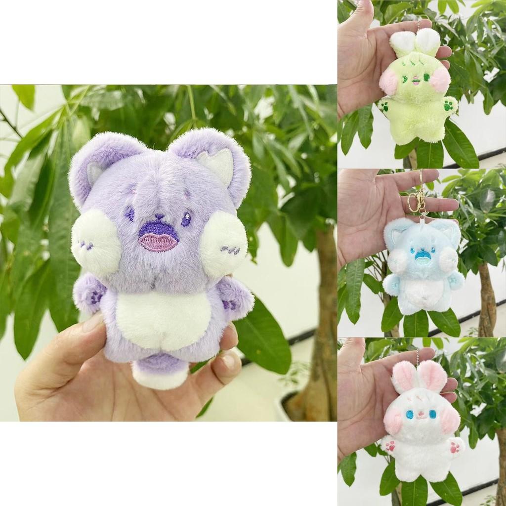 Adorable Cartoon Cat Plush Keychain Handcrafted Doll For Bags And Keys With Sweet Colors