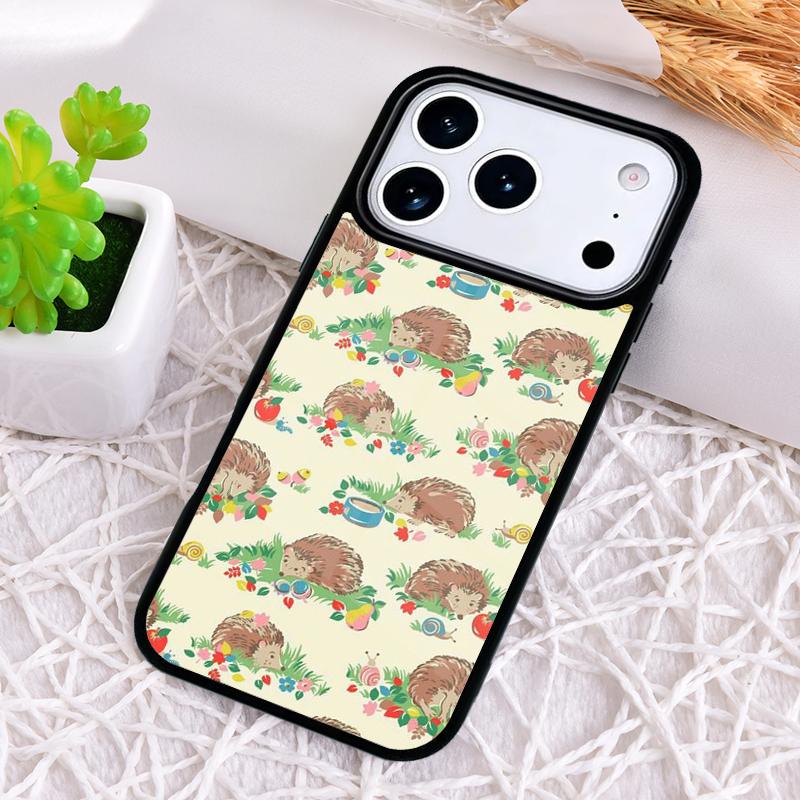 Kawaii Hedgehog Phone Case for iPhone 17 Air 16 15 11 12 14 13 Pro Max Shockproof Cover