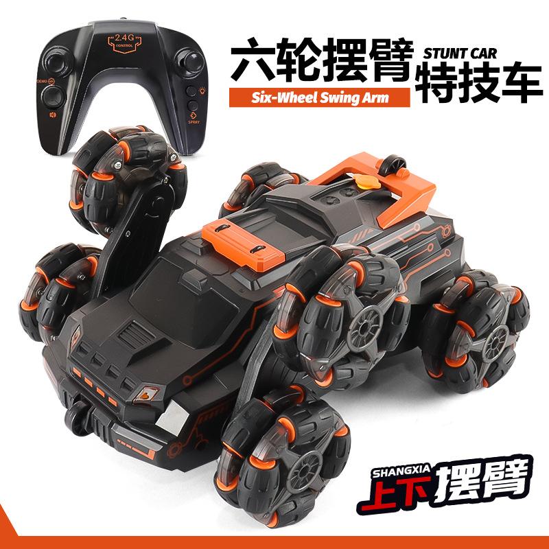 Swing Arm Deformation Six-wheel Stunt Car Gesture Sensing Remote Control Car Spray Drift Off-road Car Toy