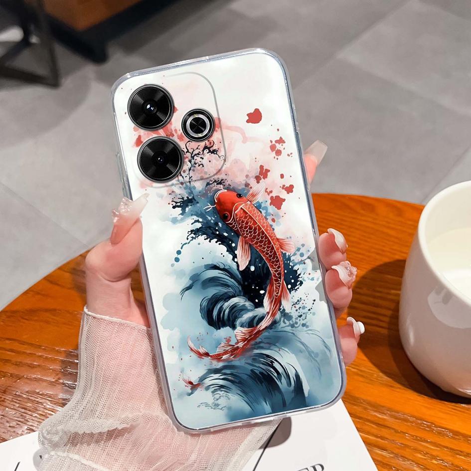 Populární pouzdro s graffiti motýlem pro Xiaomi Redmi 13 13C 14C A3 Note 13 Pro K70E K60 Ultra Nový kryt Měkký silikonový Ochrana proti pádu Průhledné pouzdra na telefon pro Redmi