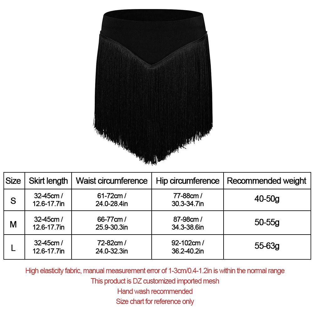 Fashion Tassel Latin Dance Skirt V Half Professional Rumba Dance Skirt Stage Costume Adjustable Performance Costume for Women
