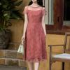 ZANZEA Women Casual Round Neck Summer Short Sleeve Lace Dress